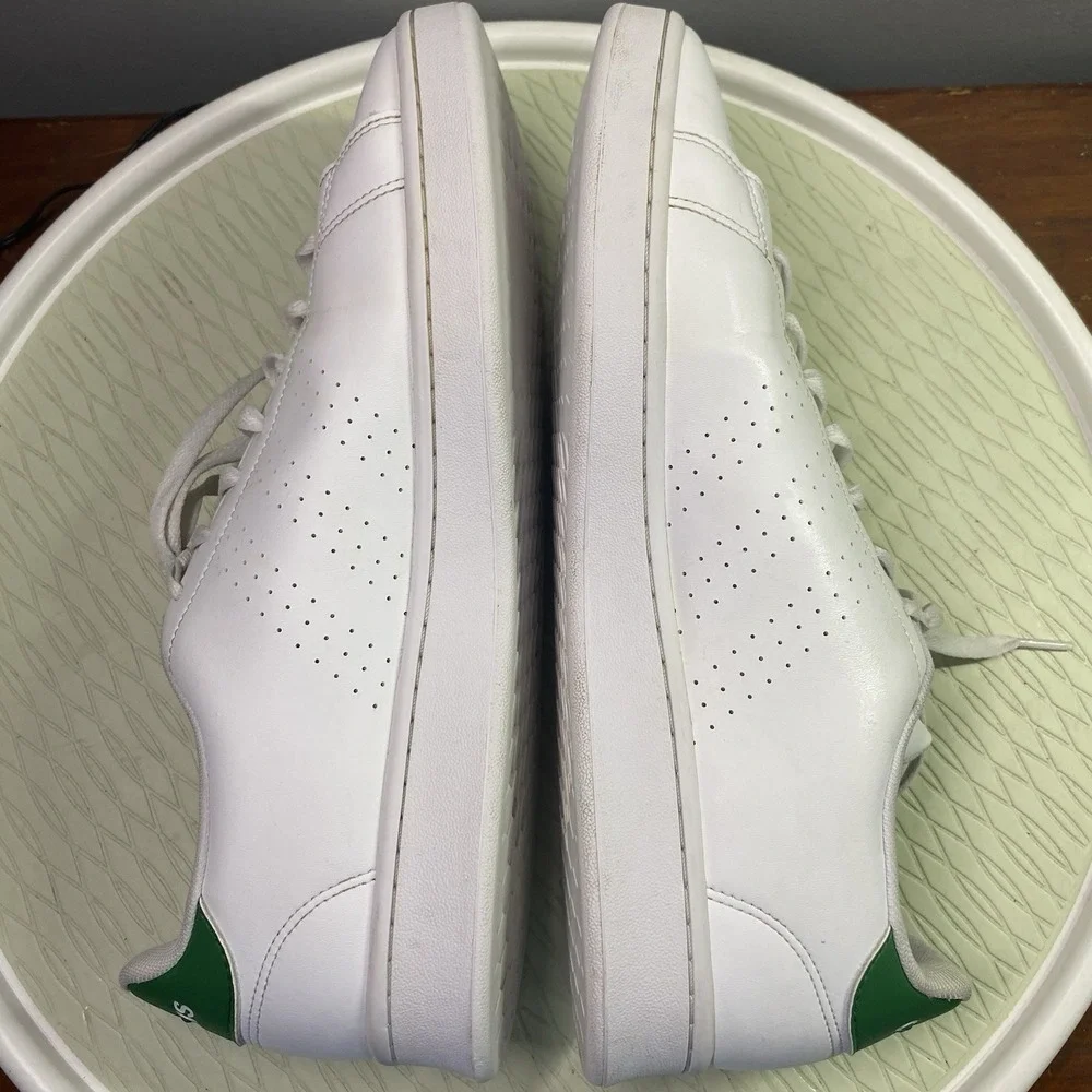 Adidas Men's Advantage Sneaker Tennis Shoe, Footwear White/Green, US 13 UK 12.5‎